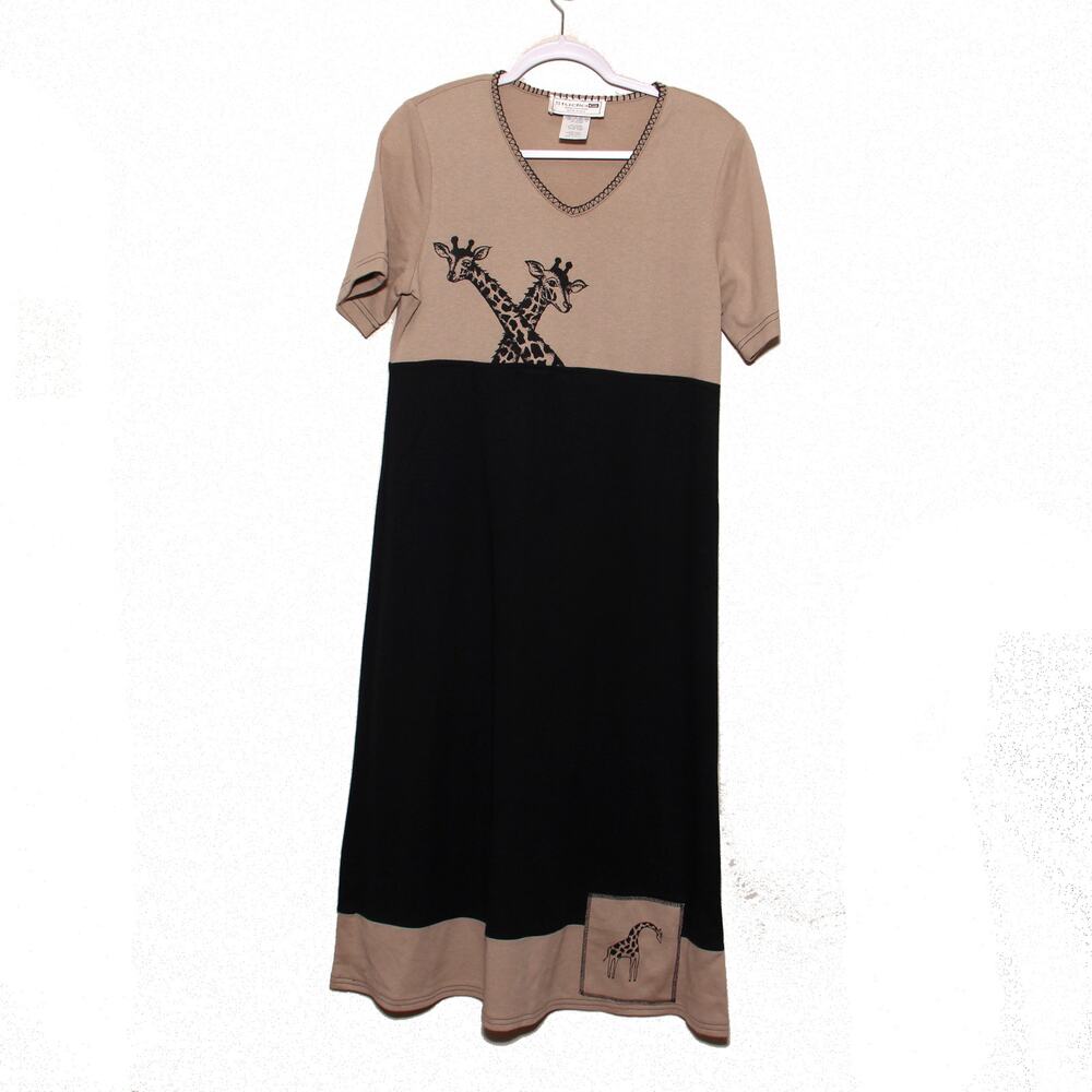 Vintage Studio G Giraffe Midi Dress Size Small Made in USA